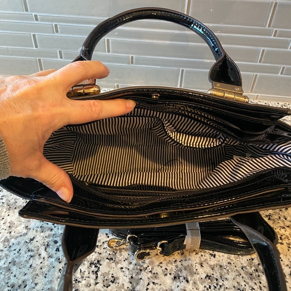 Women's Satchel, NWOT, Black w/ Cheetah Print - Picture 6 of 8